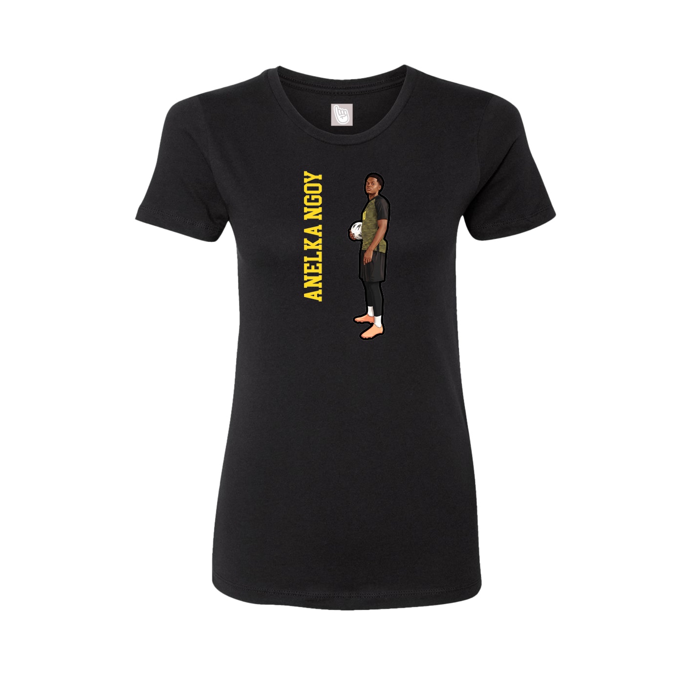 Fitted Women's Tee — Name Vertical in Black