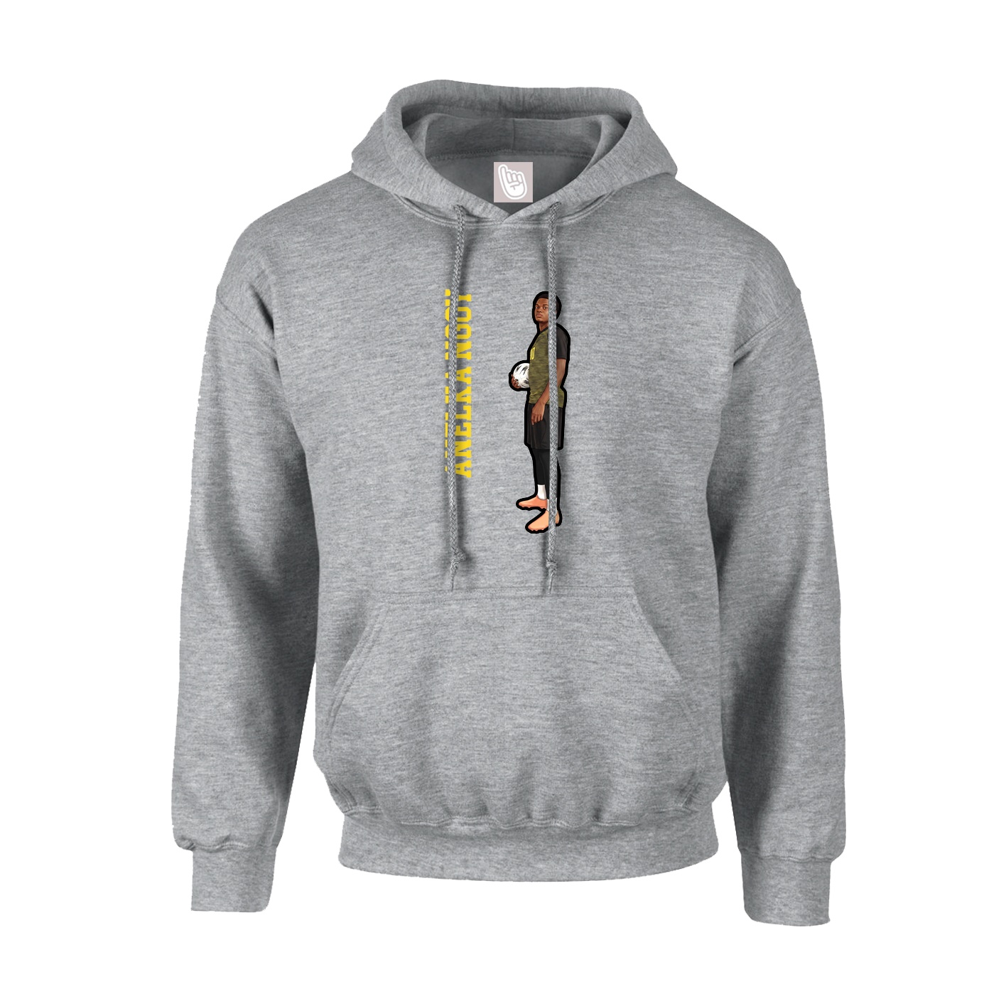 Hoodie — Name Vertical in Grey