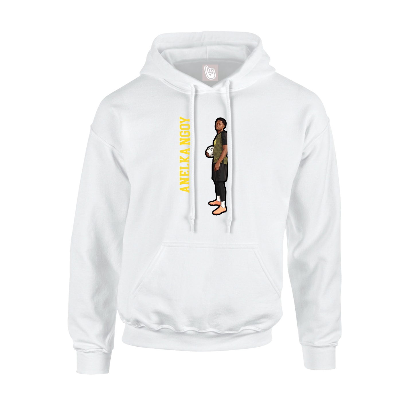 Youth Hoodie — Name Vertical in White