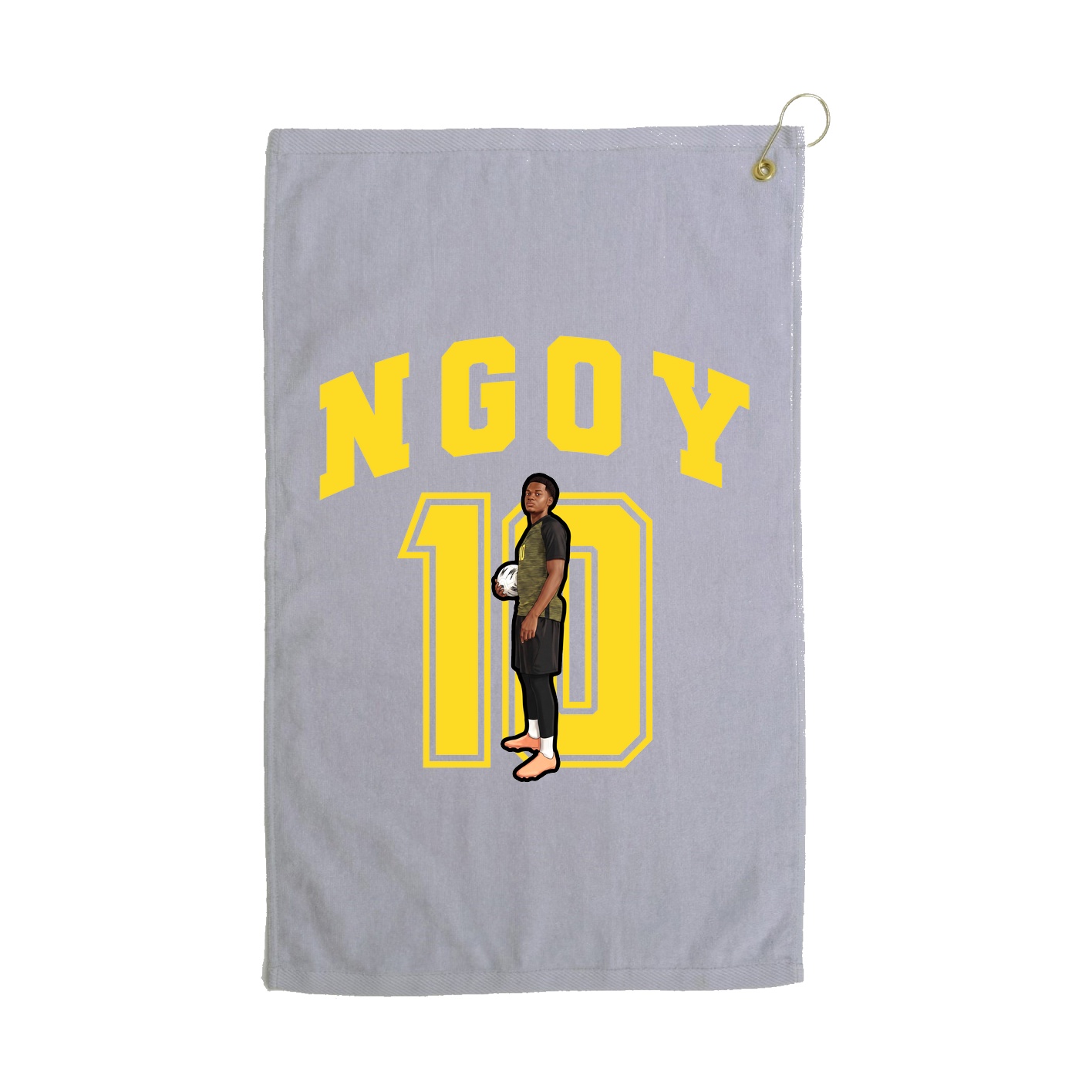 Golf Towel — Number in Grey