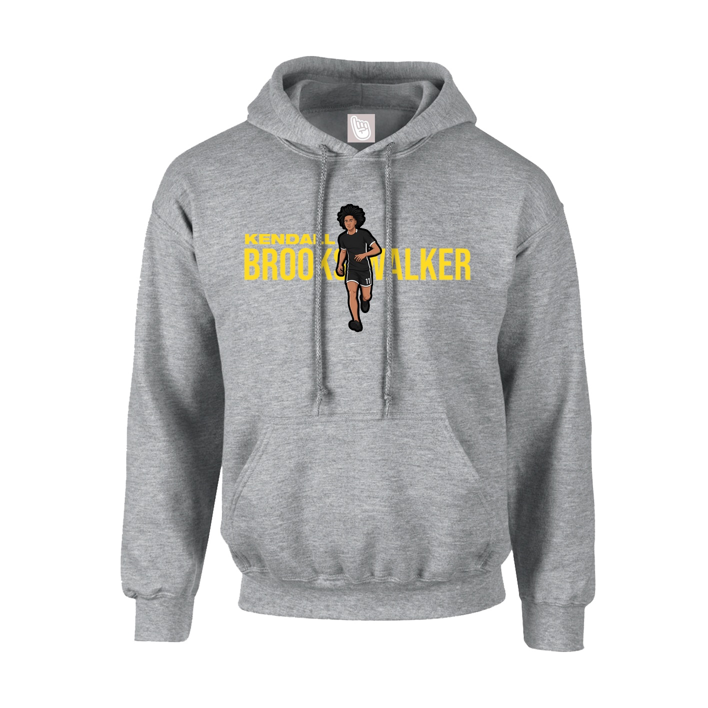 Youth Hoodie — Player Name in Grey
