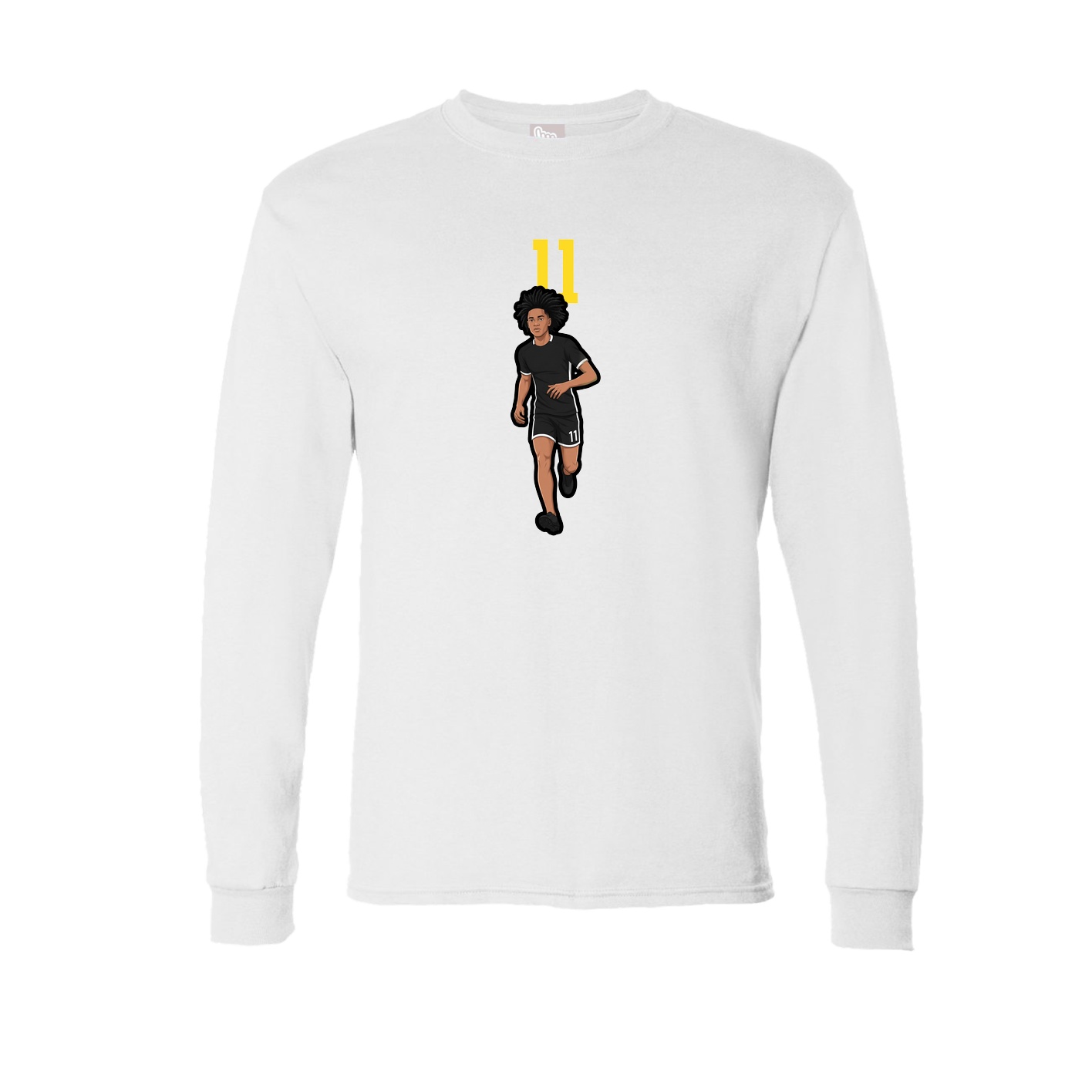 Long Sleeve Tee — Number Top in White
