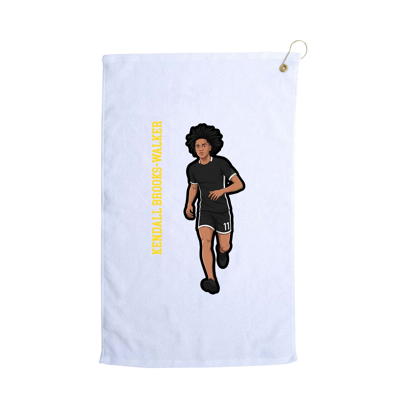 Golf Towel — Name Vertical in White
