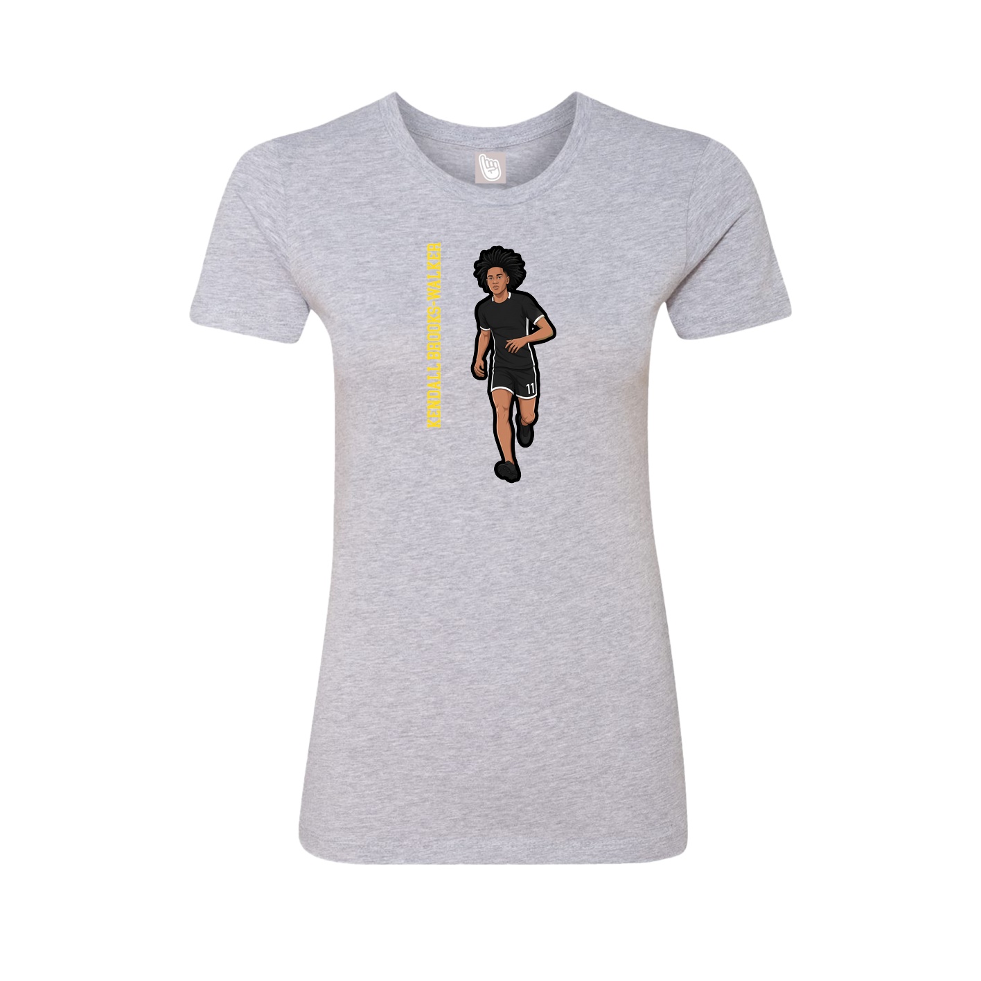Fitted Women's Tee — Name Vertical in Grey