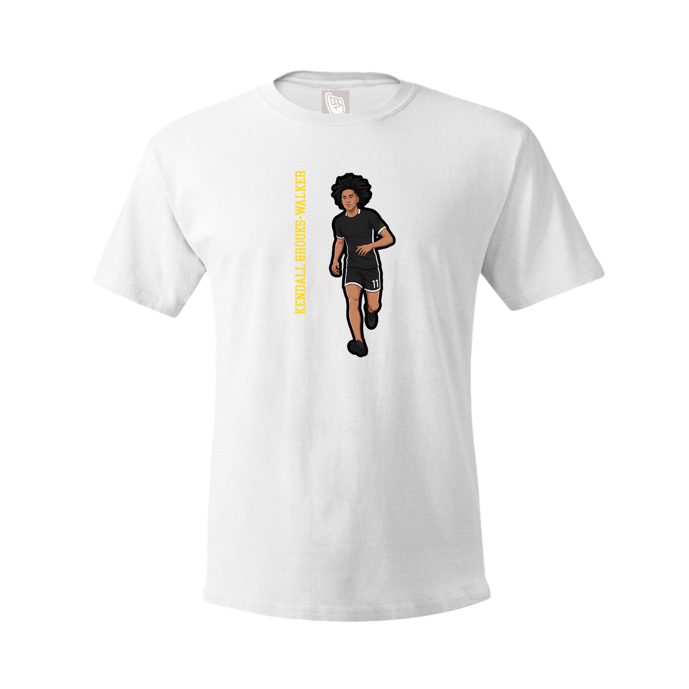 Youth Tee — Name Vertical in White