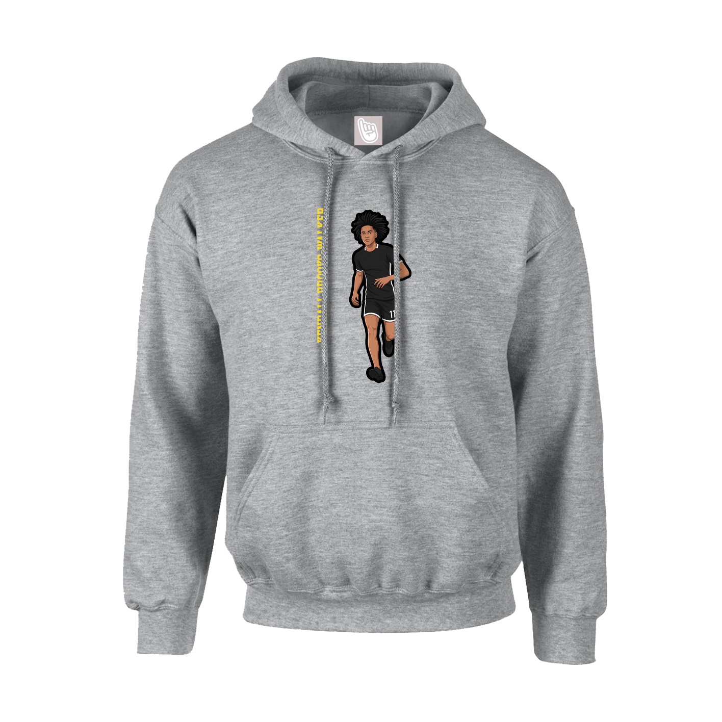 Hoodie — Name Vertical in Grey