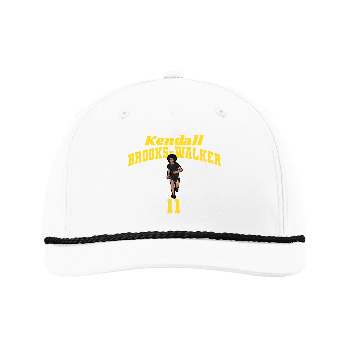 Five-Panel Classic Rope Cap — Signature Arch in White