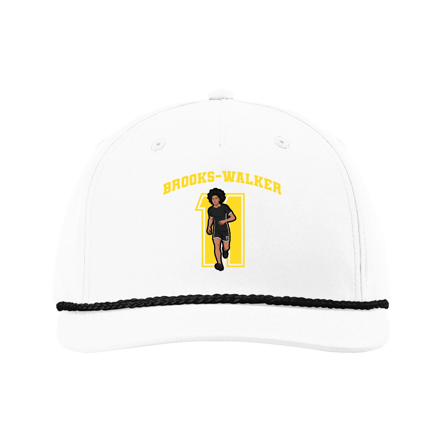 Five-Panel Classic Rope Cap — Number in White