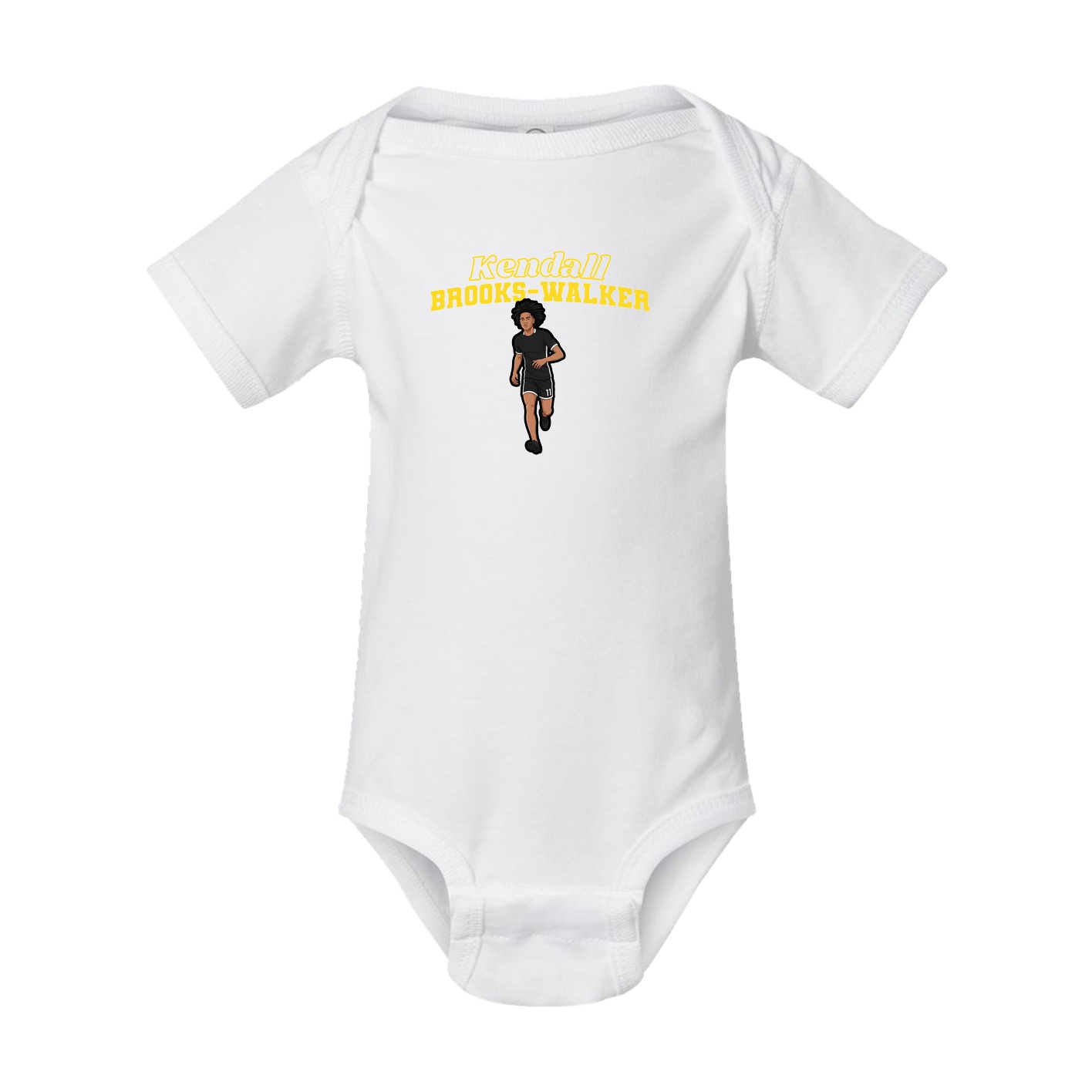 Baby Onesie — Name Arch in White