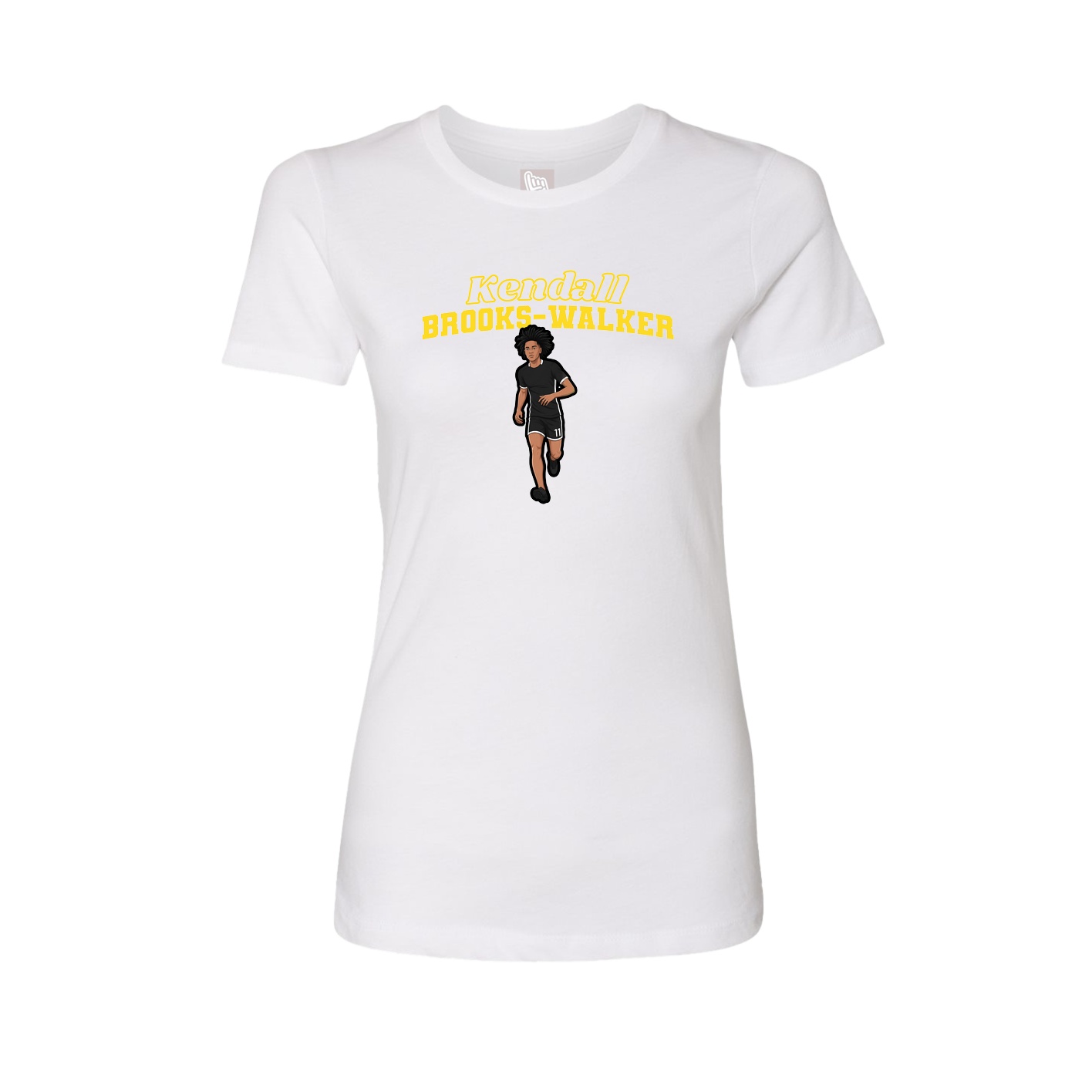 Fitted Women's Tee — Name Arch in White