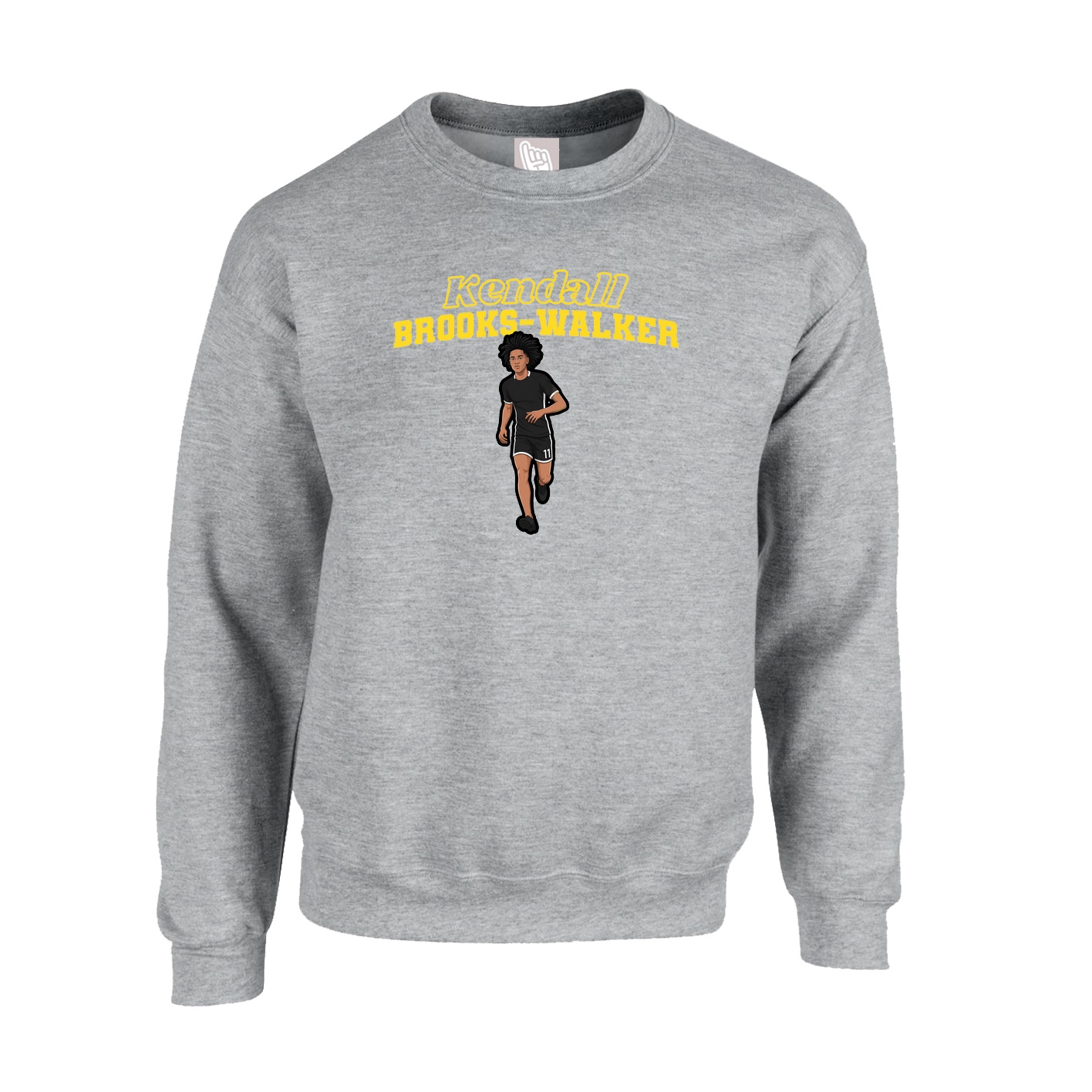 Fleece Crew — Name Arch in Grey