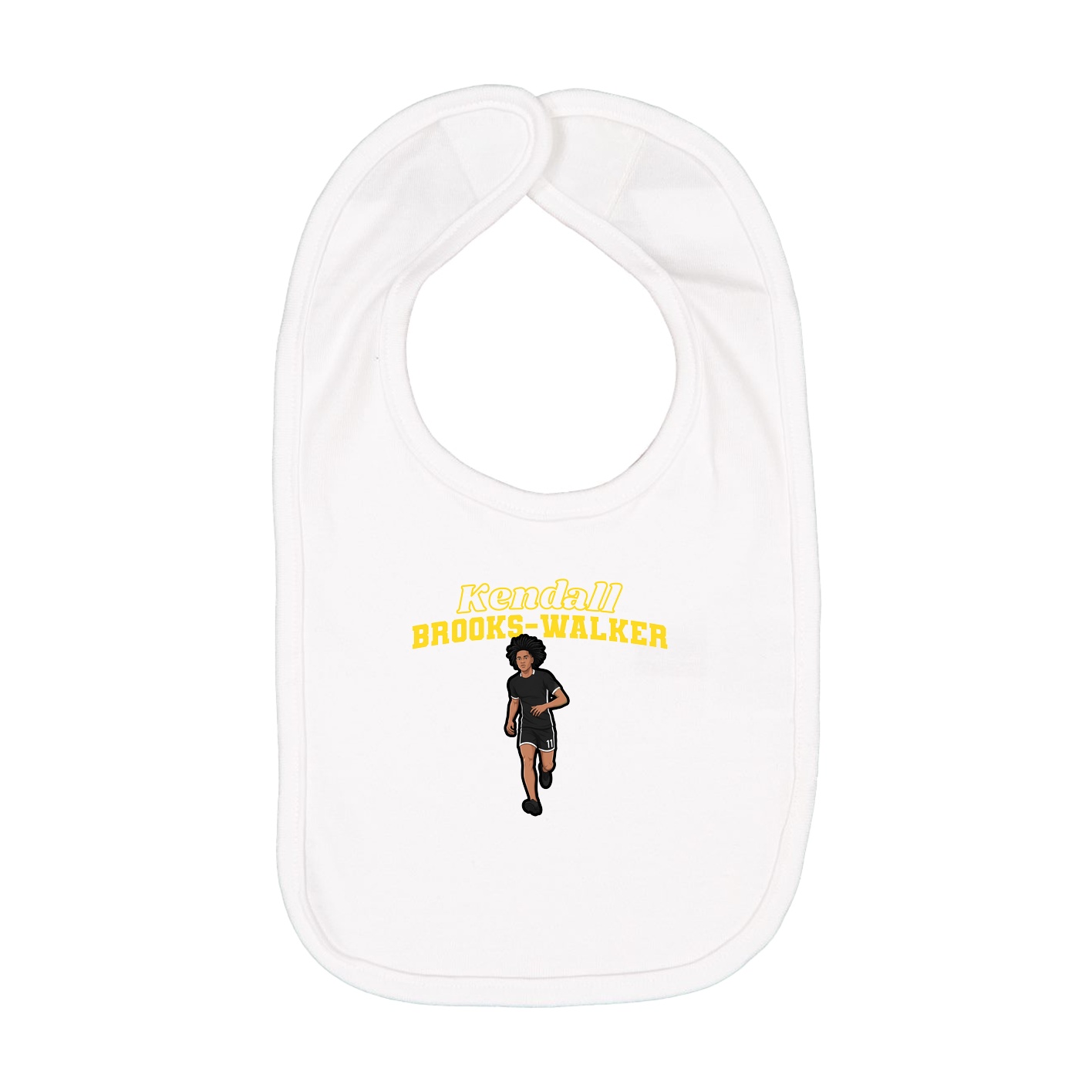 Infant Bib — Name Arch in White
