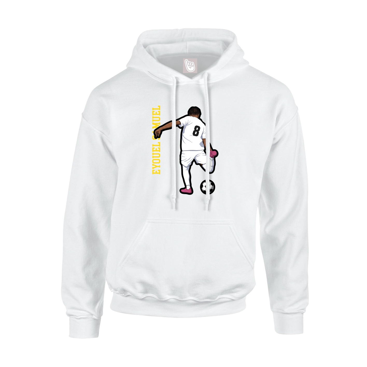 Hoodie — Name Vertical in White