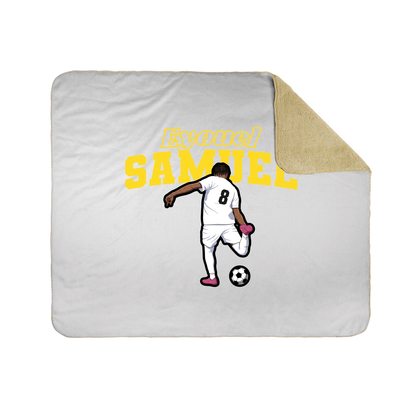 Throw Blanket — Name Arch in White