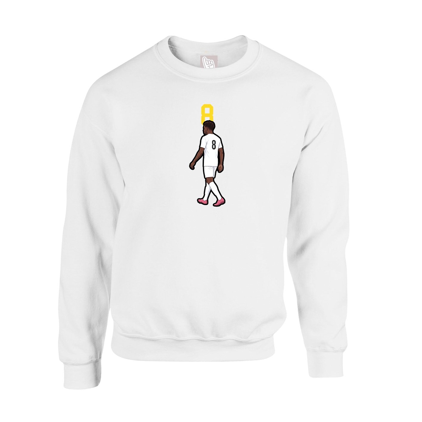 Fleece Crew — Number Top in White