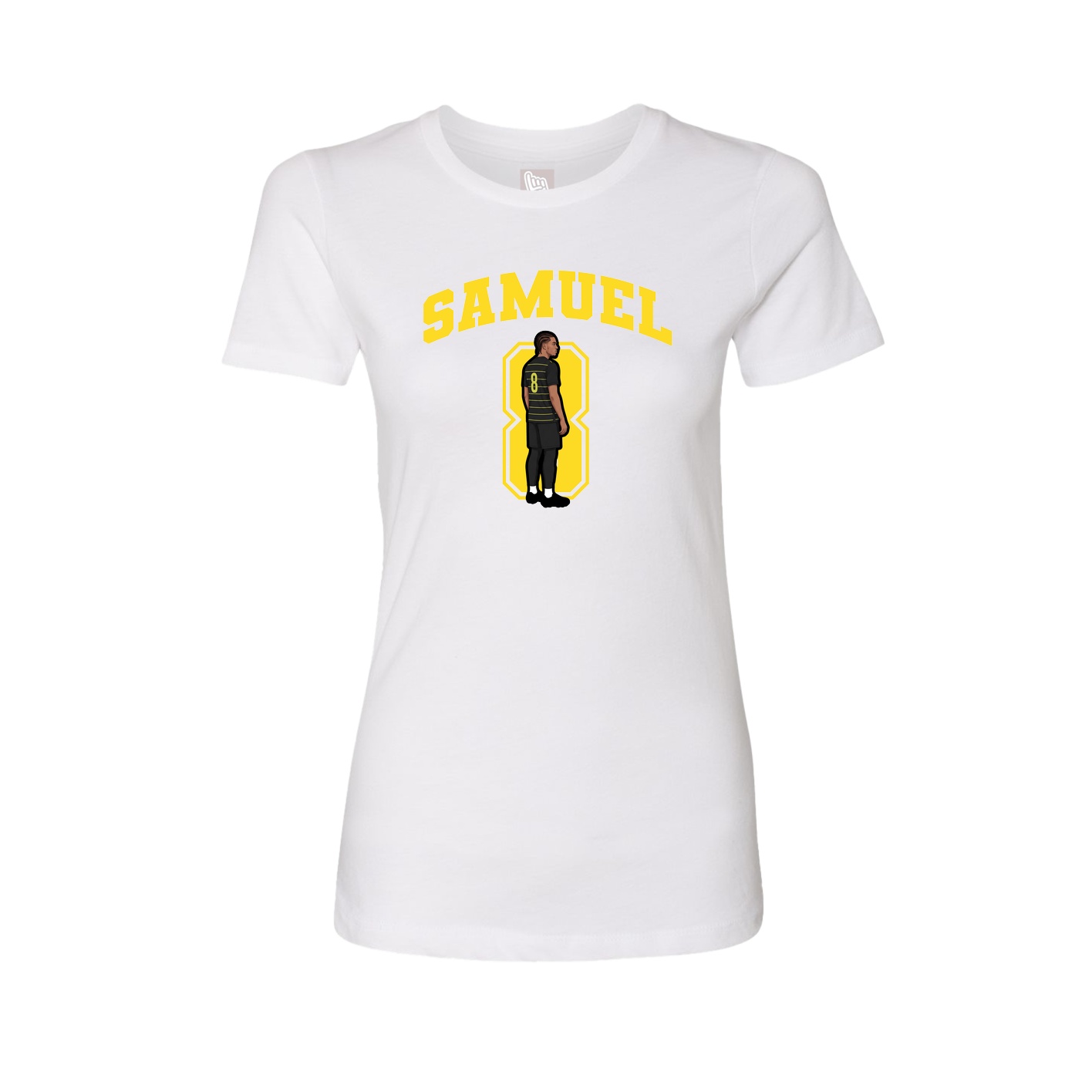 Fitted Women's Tee — Number in White