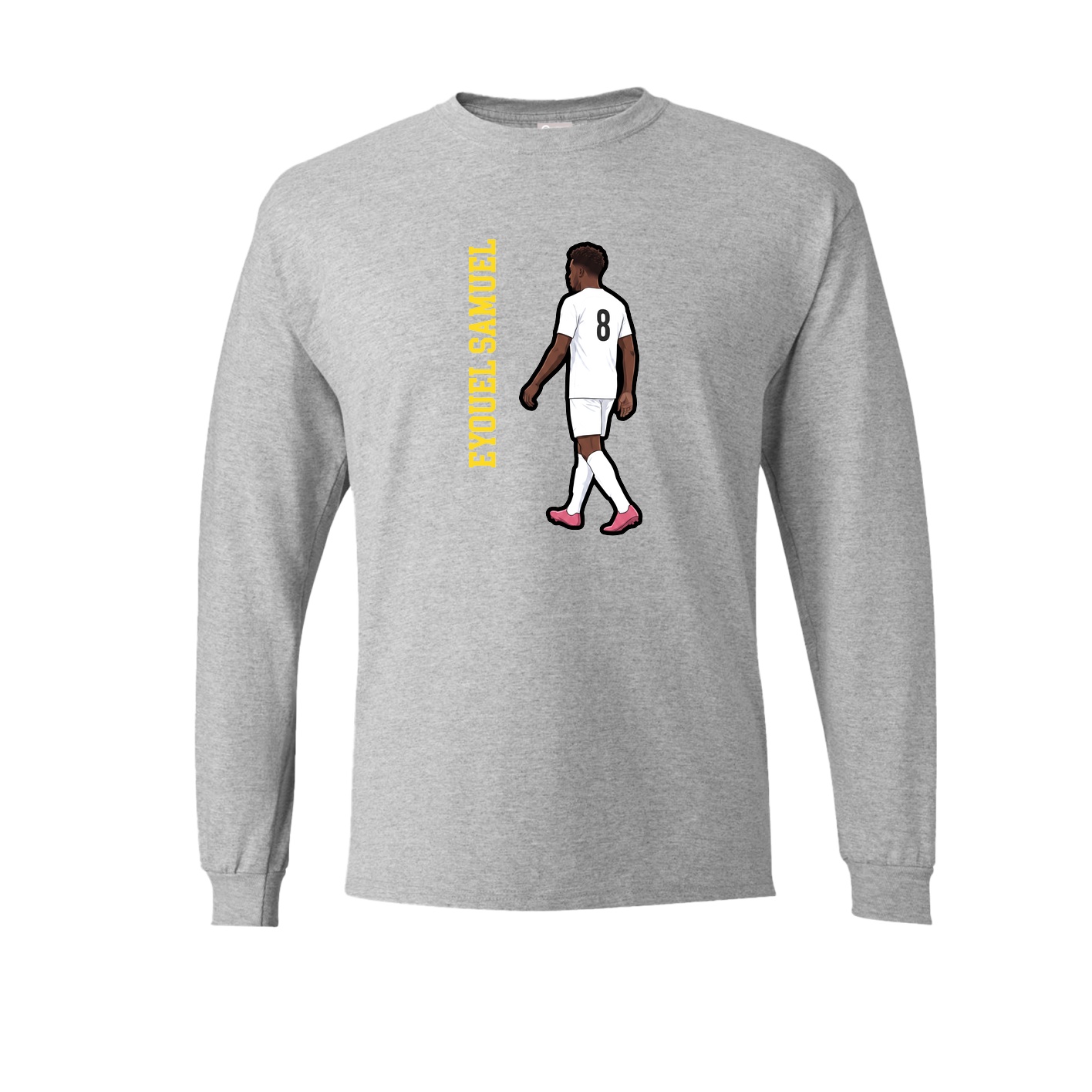 Long Sleeve Tee — Name Vertical in Grey