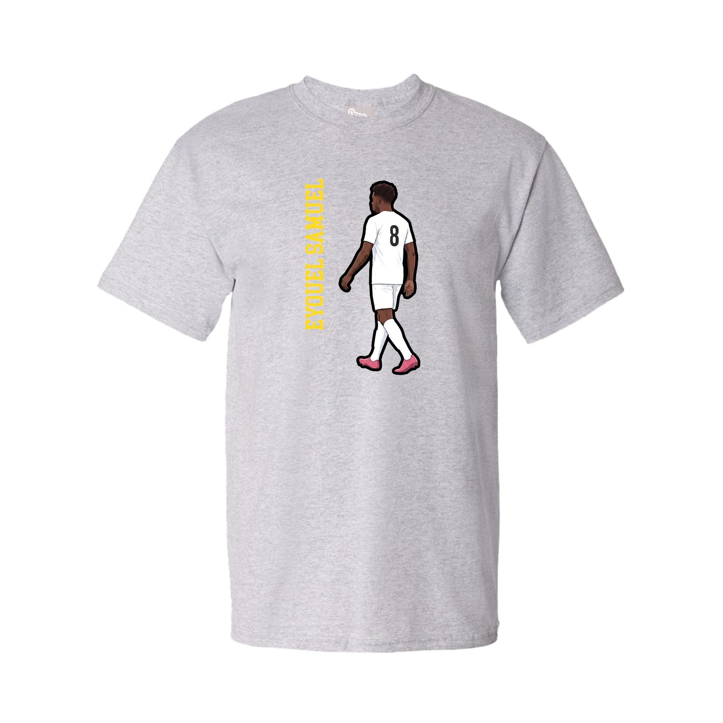 Youth Tee — Name Vertical in Grey