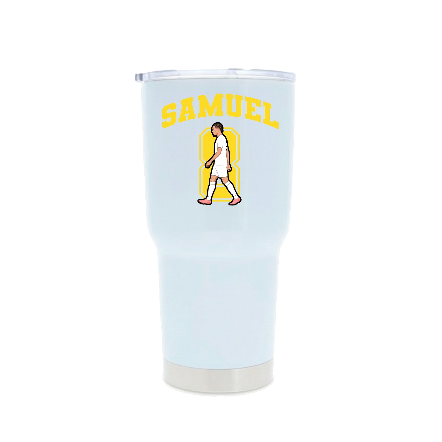 30oz Stainless Steel Tumbler — Number in White
