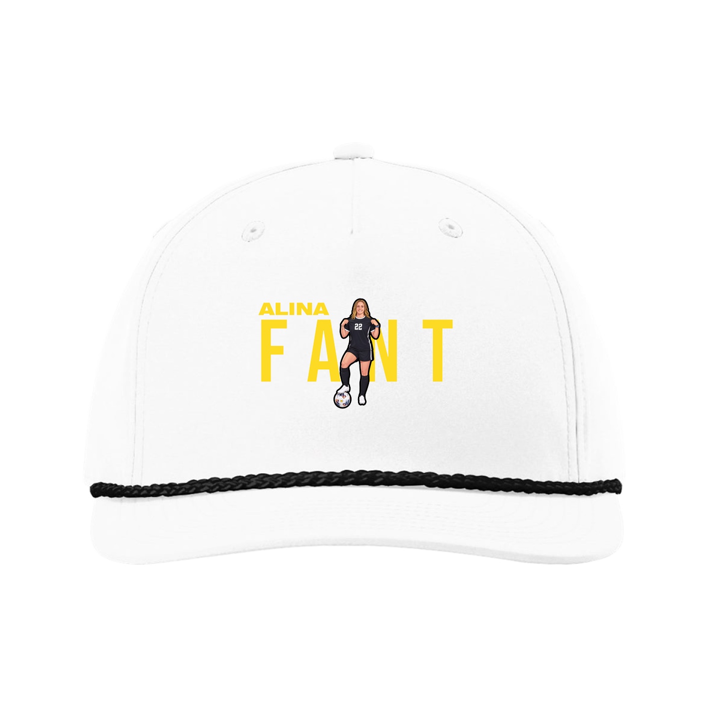 Five-Panel Classic Rope Cap — Player Name in White