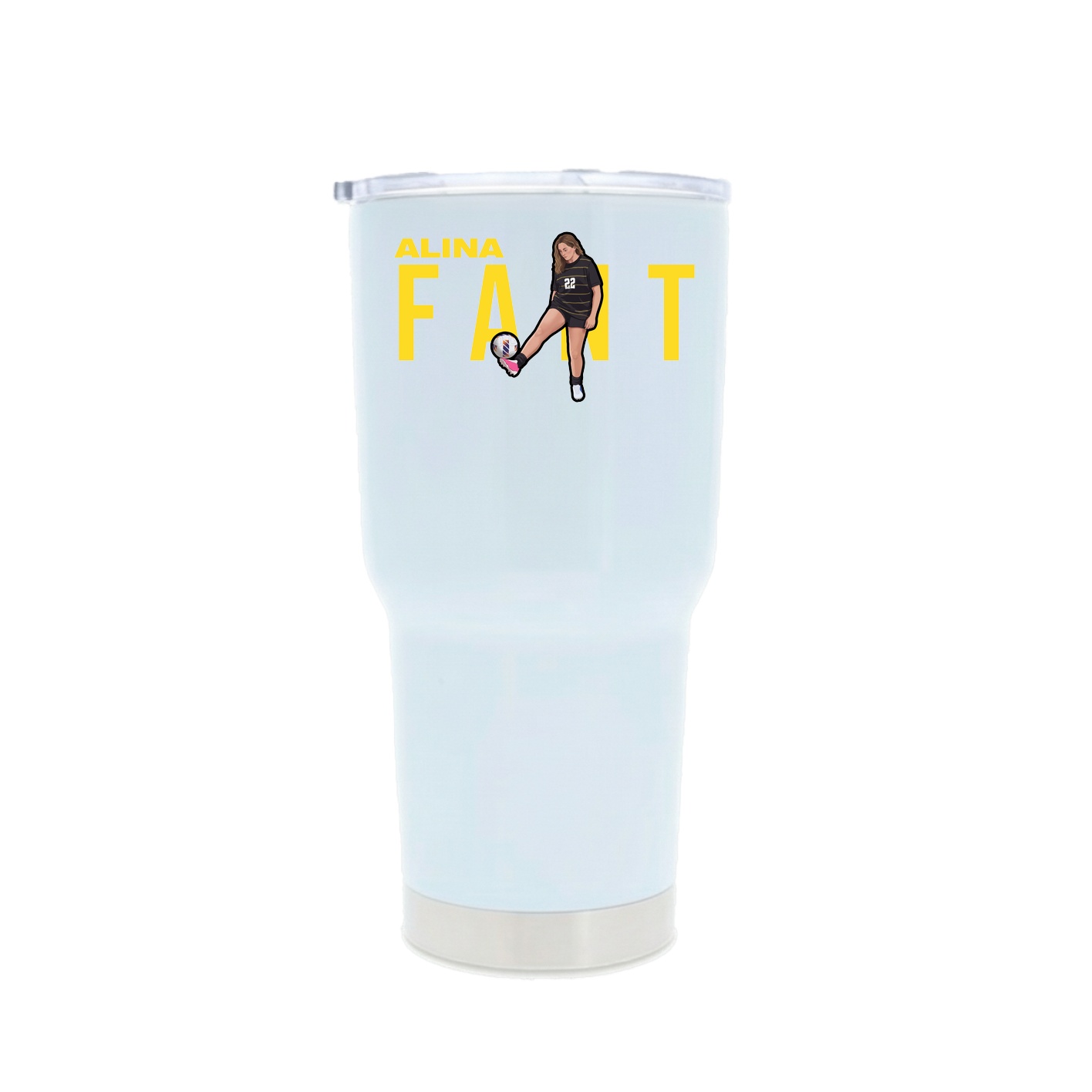 30oz Stainless Steel Tumbler — Player Name in White