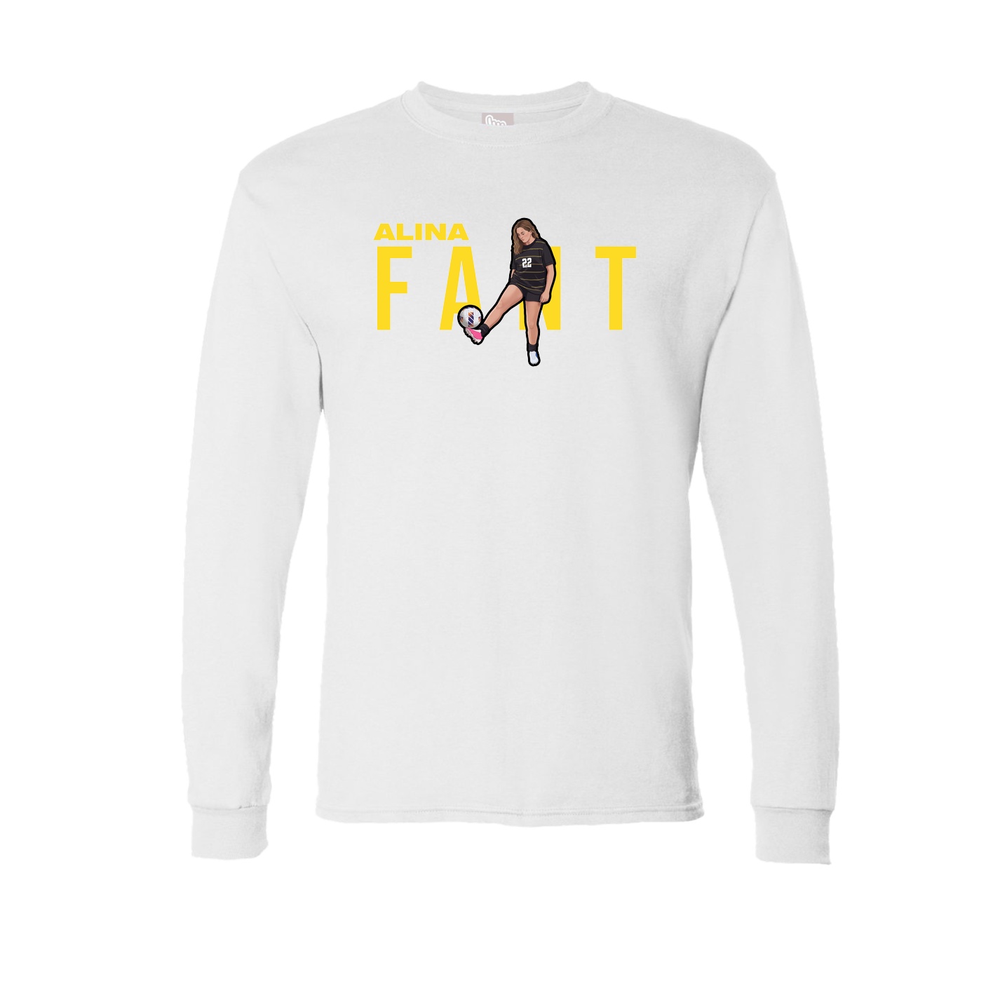 Long Sleeve Tee — Player Name in White