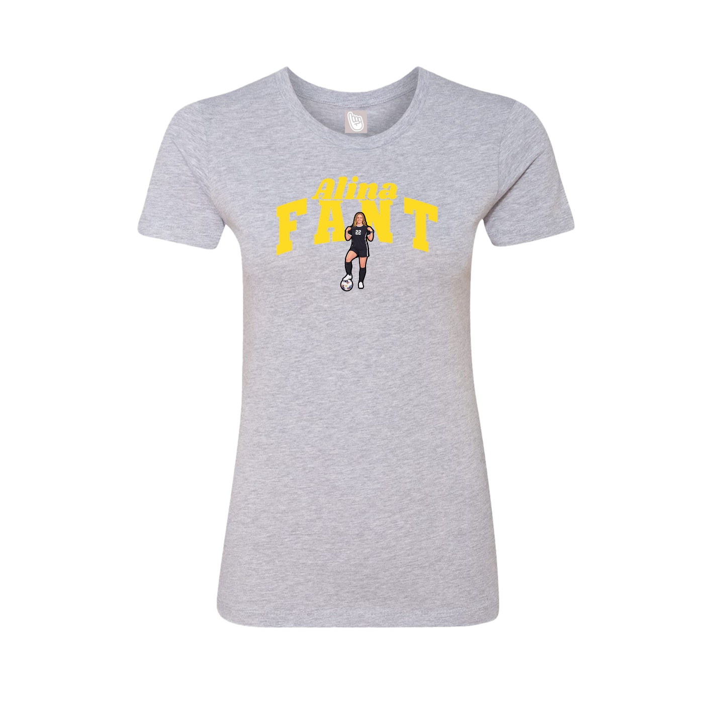 Fitted Women's Tee — Signature Arch in Grey