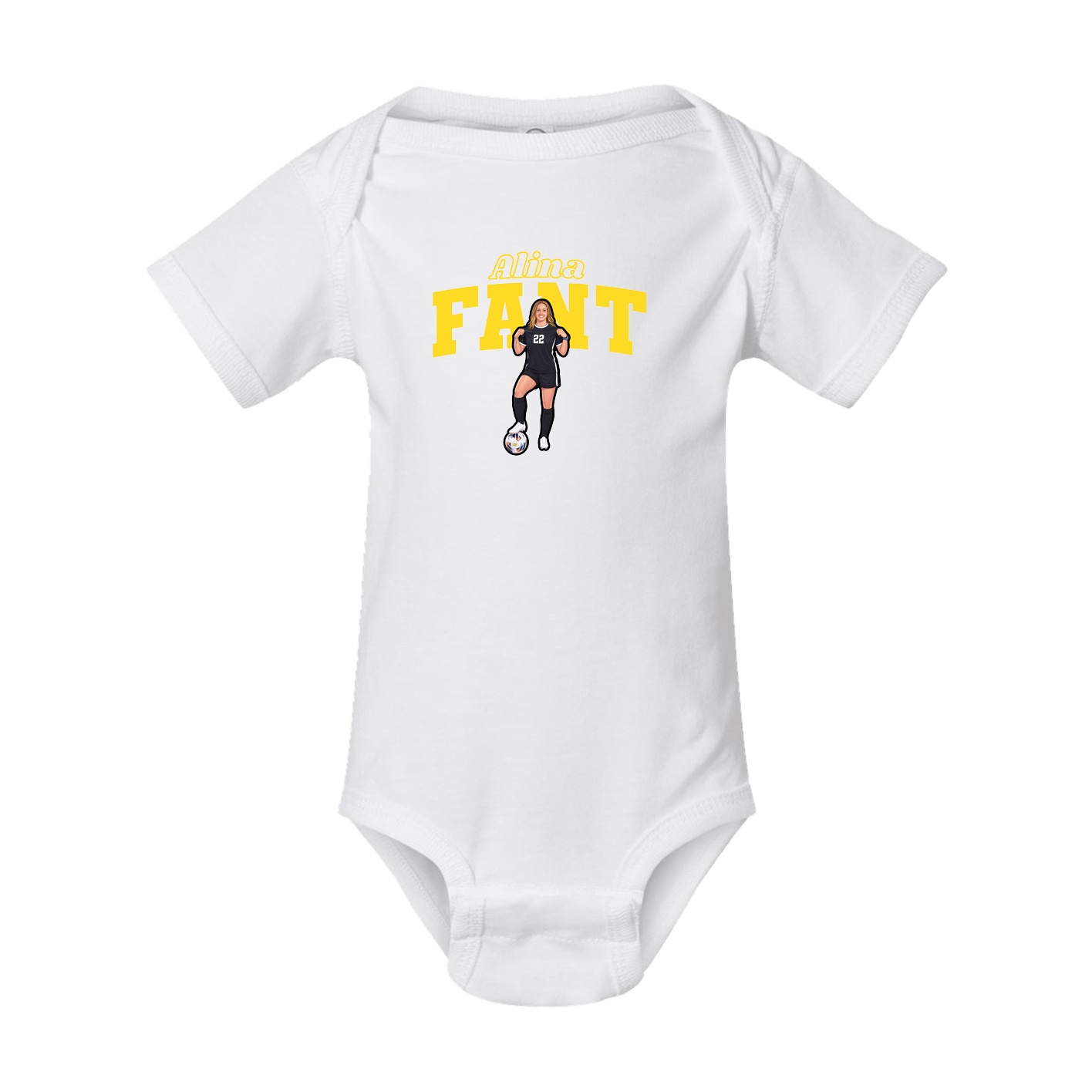 Baby Onesie — Name Arch in White
