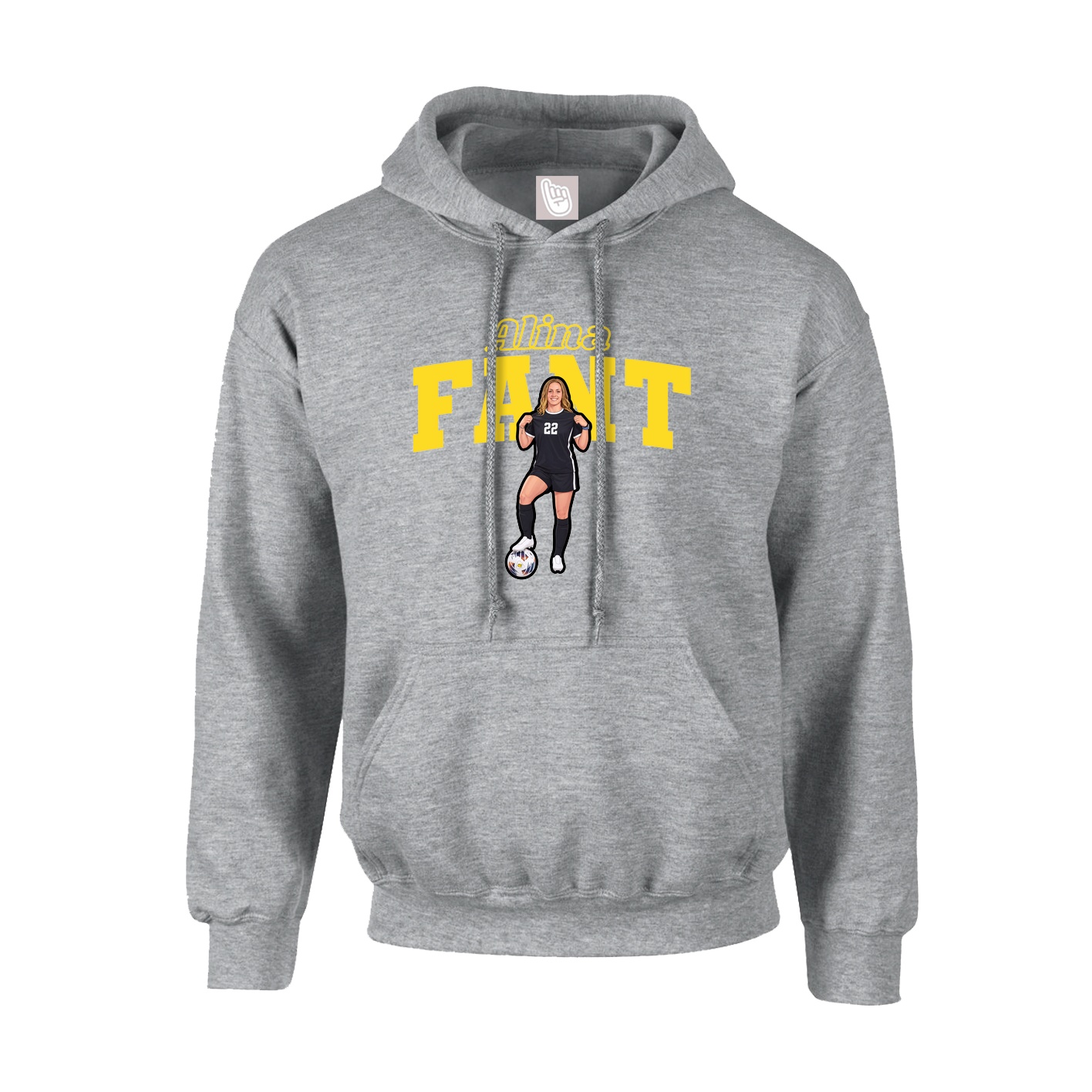 Youth Hoodie — Name Arch in Grey