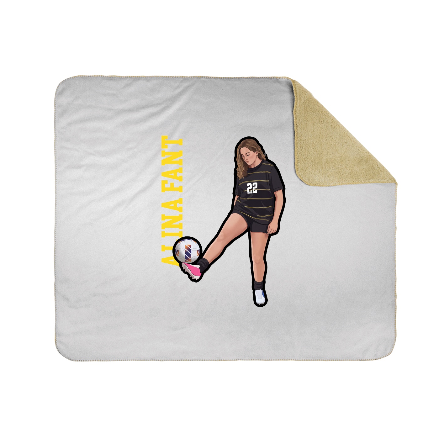 Throw Blanket — Name Vertical in White