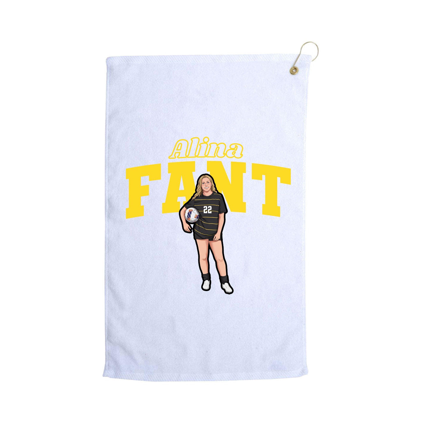 Golf Towel — Name Arch in White