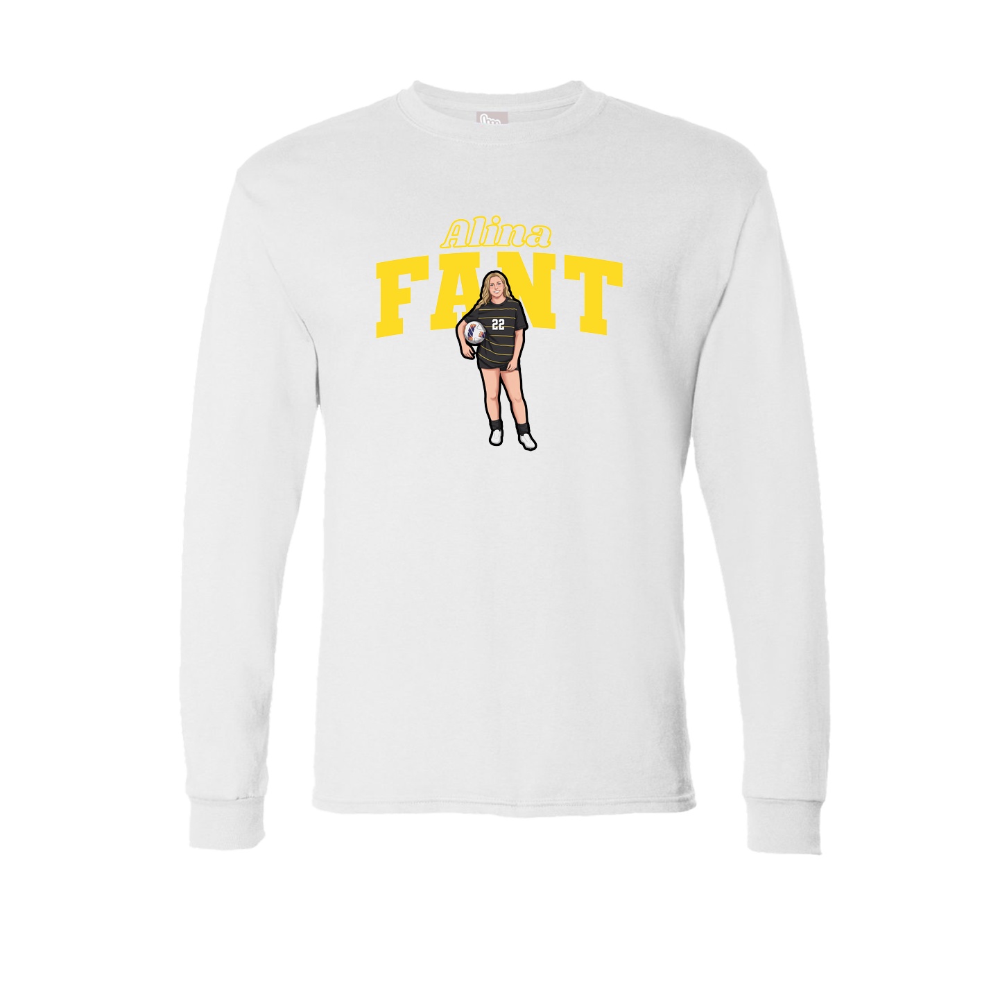 Long Sleeve Tee — Name Arch in White