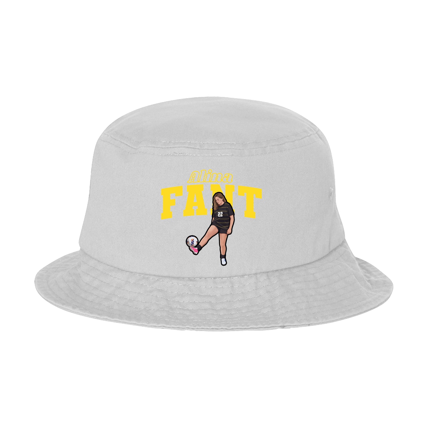 Bucket Cap — Name Arch in White