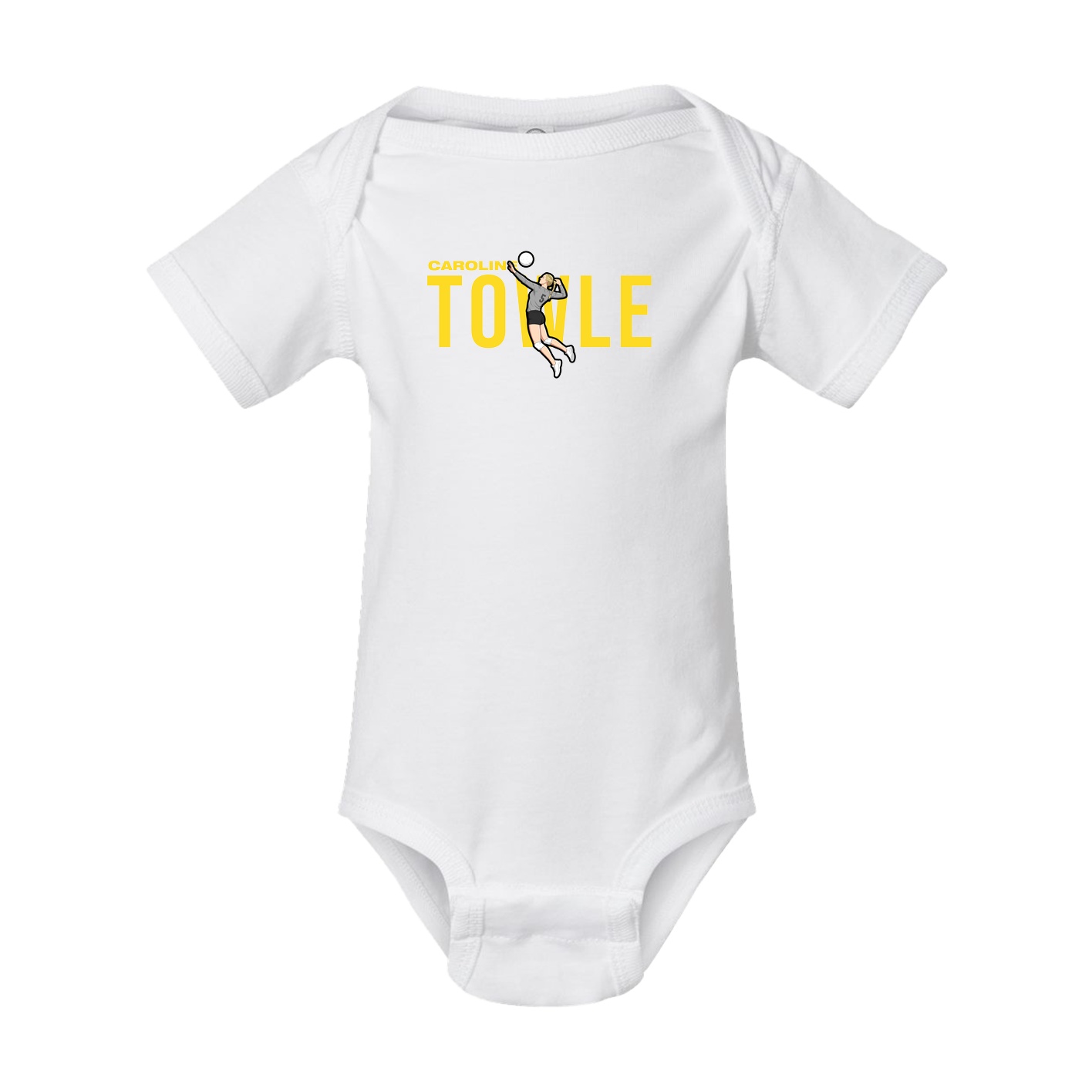 Baby Onesie — Player Name in White