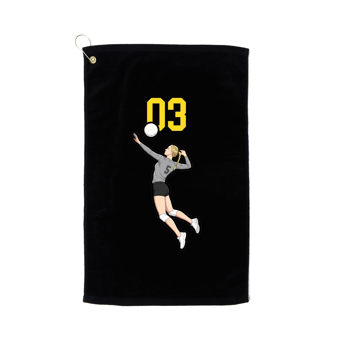 Golf Towel — Number Top in Black