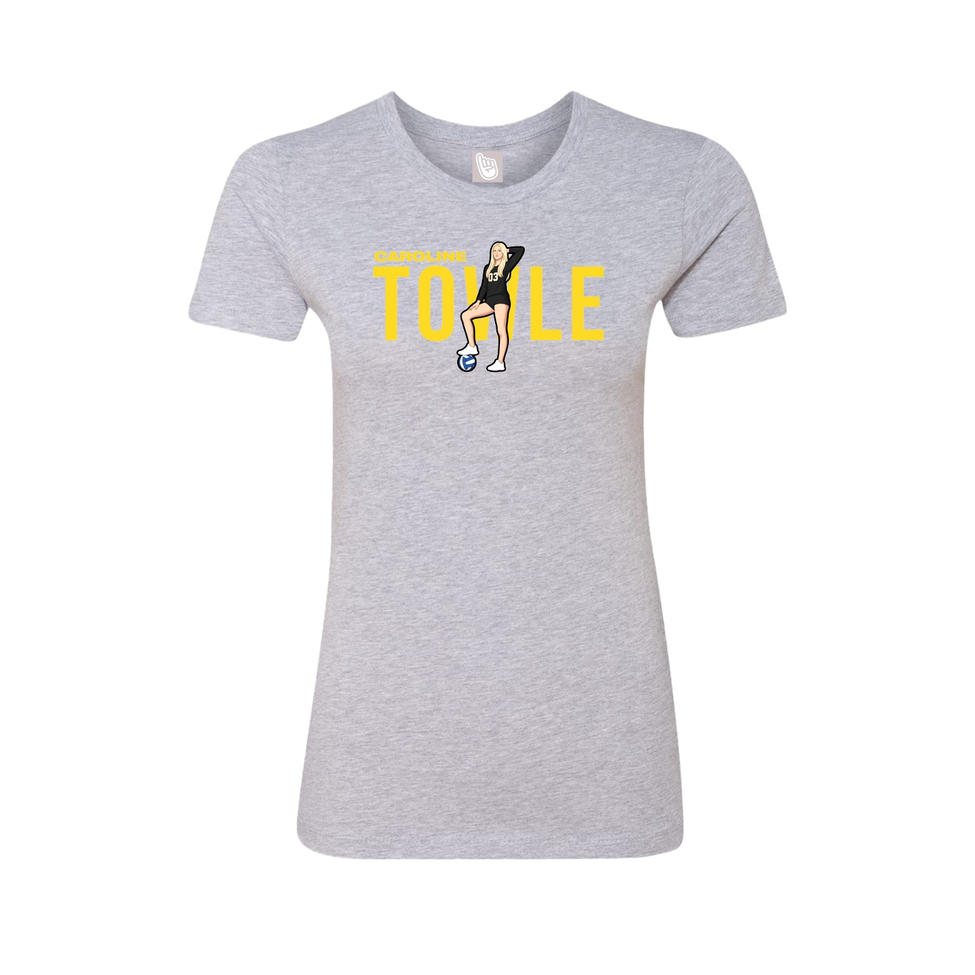 Fitted Women's Tee — Player Name in Grey