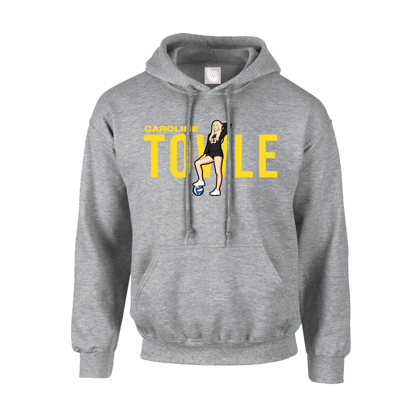 Youth Hoodie — Player Name in Grey