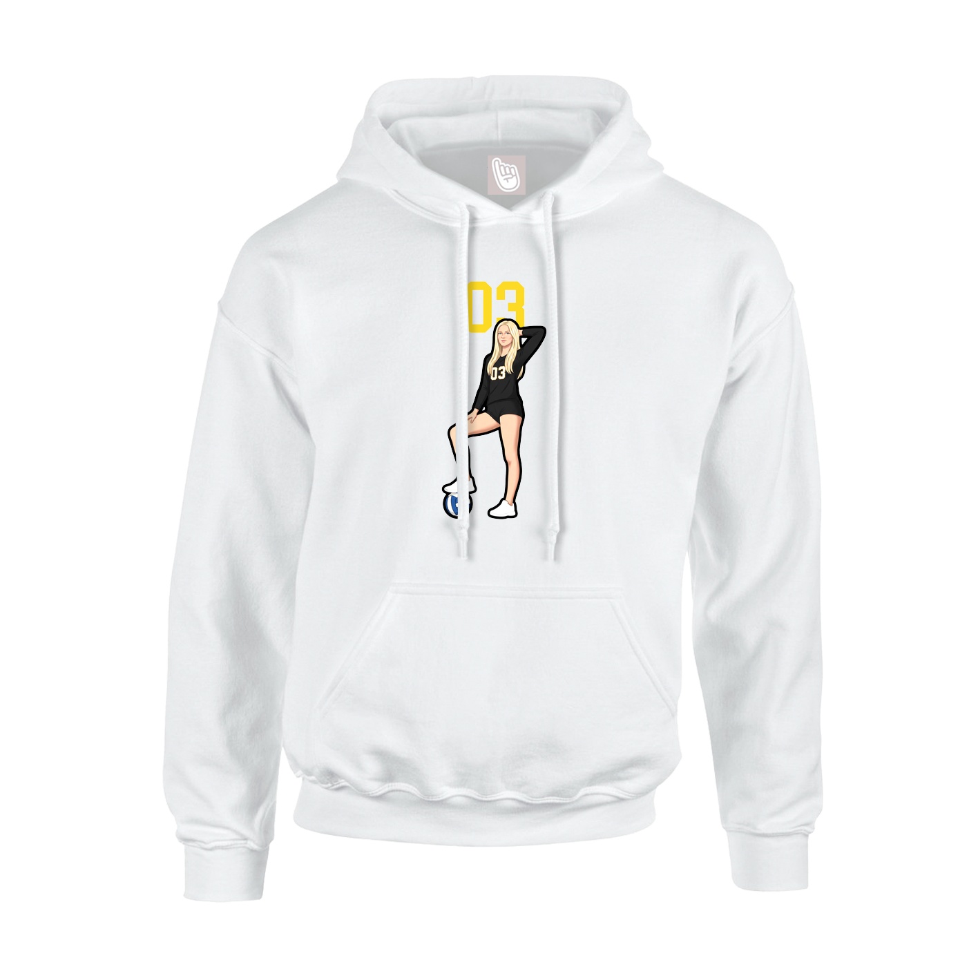 Hoodie — Number Top in White