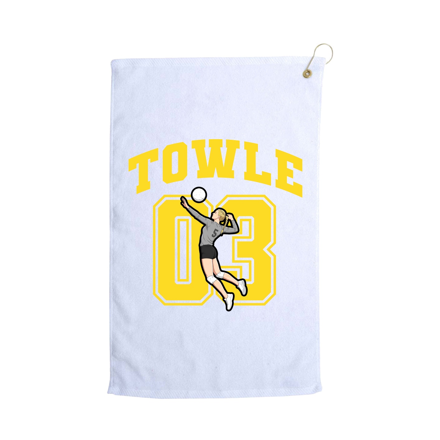 Golf Towel — Number in White