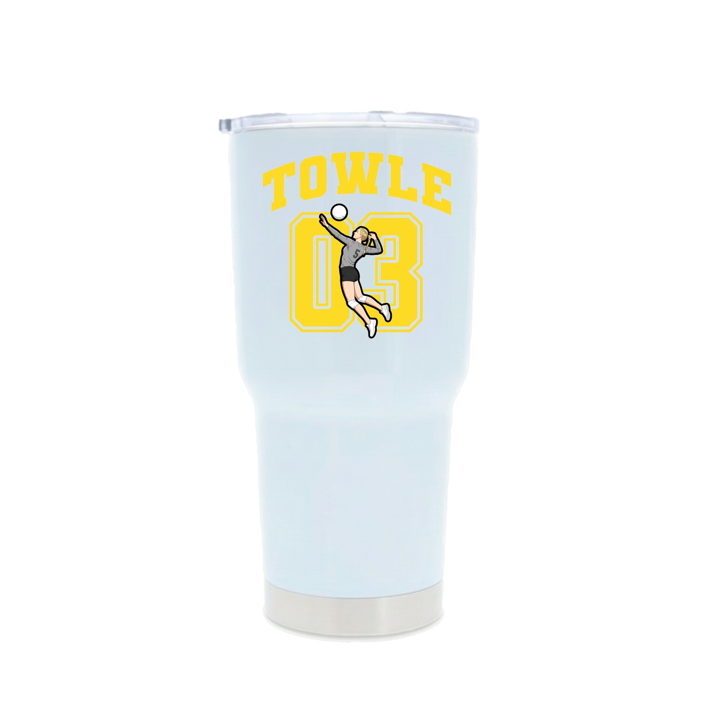 30oz Stainless Steel Tumbler — Number in White