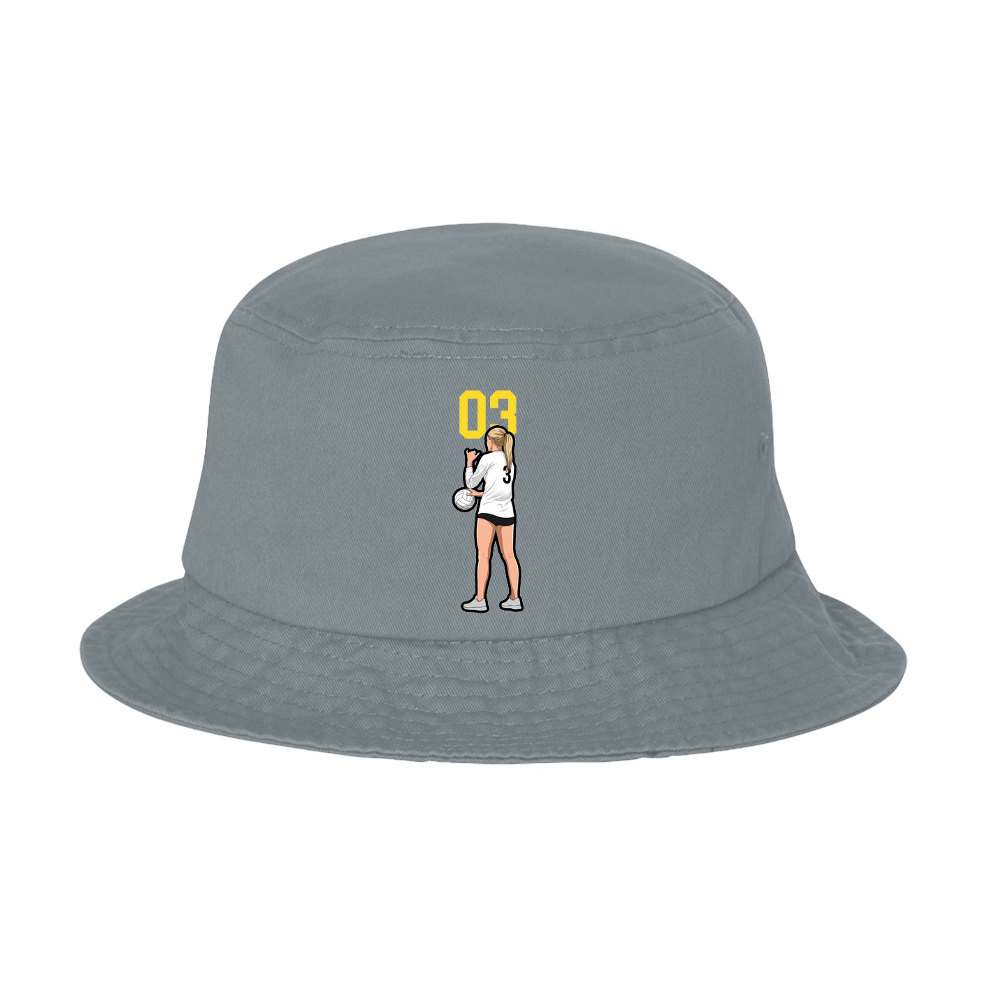 Bucket Cap — Number Top in Grey