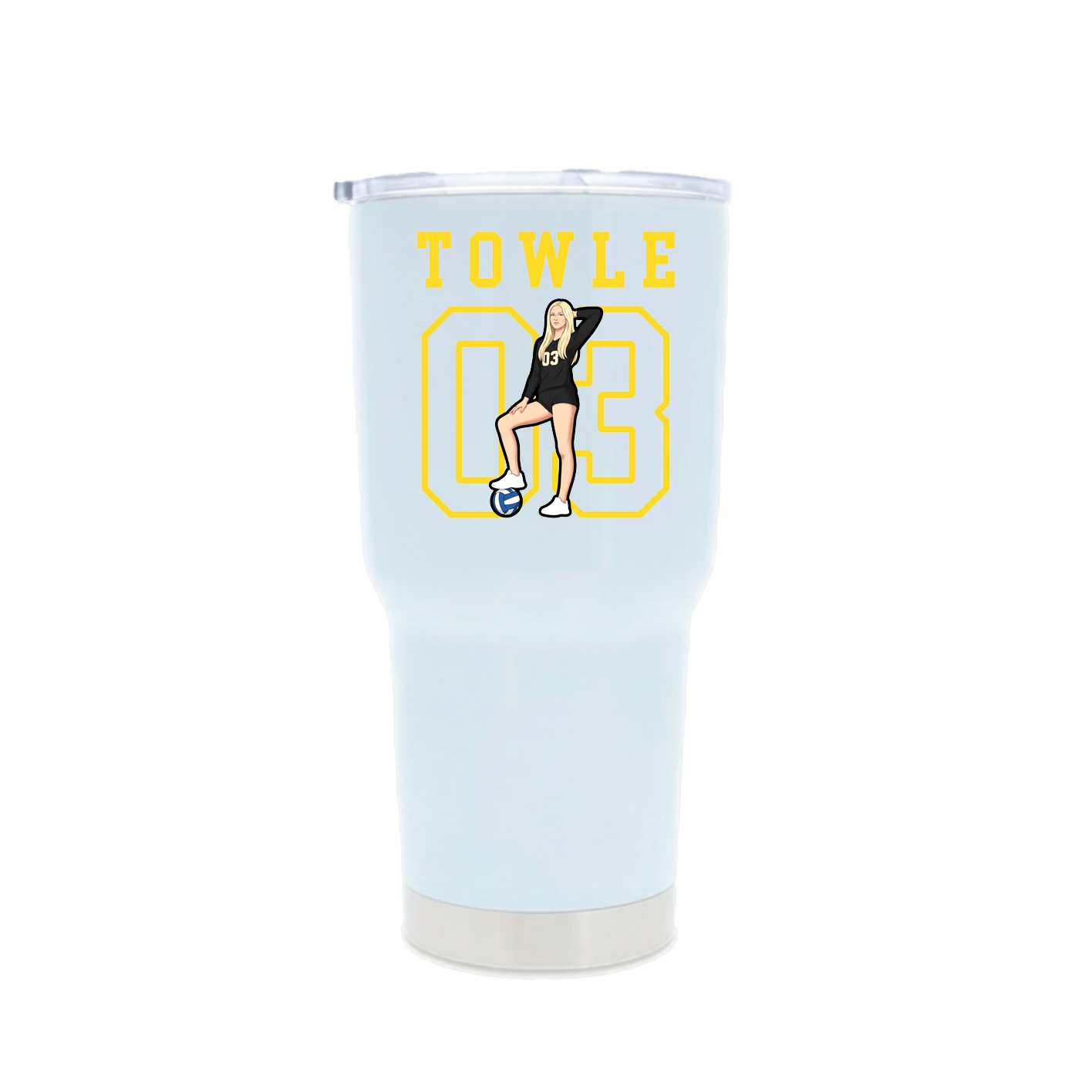 30oz Stainless Steel Tumbler — Shirsey in White