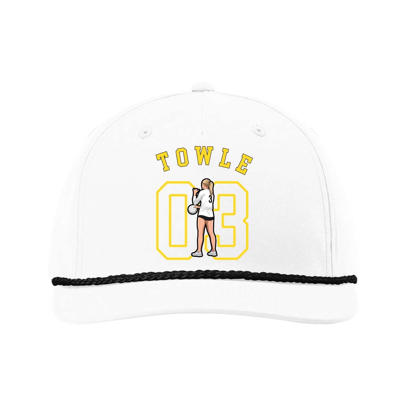 Five-Panel Classic Rope Cap — Shirsey Arch in White