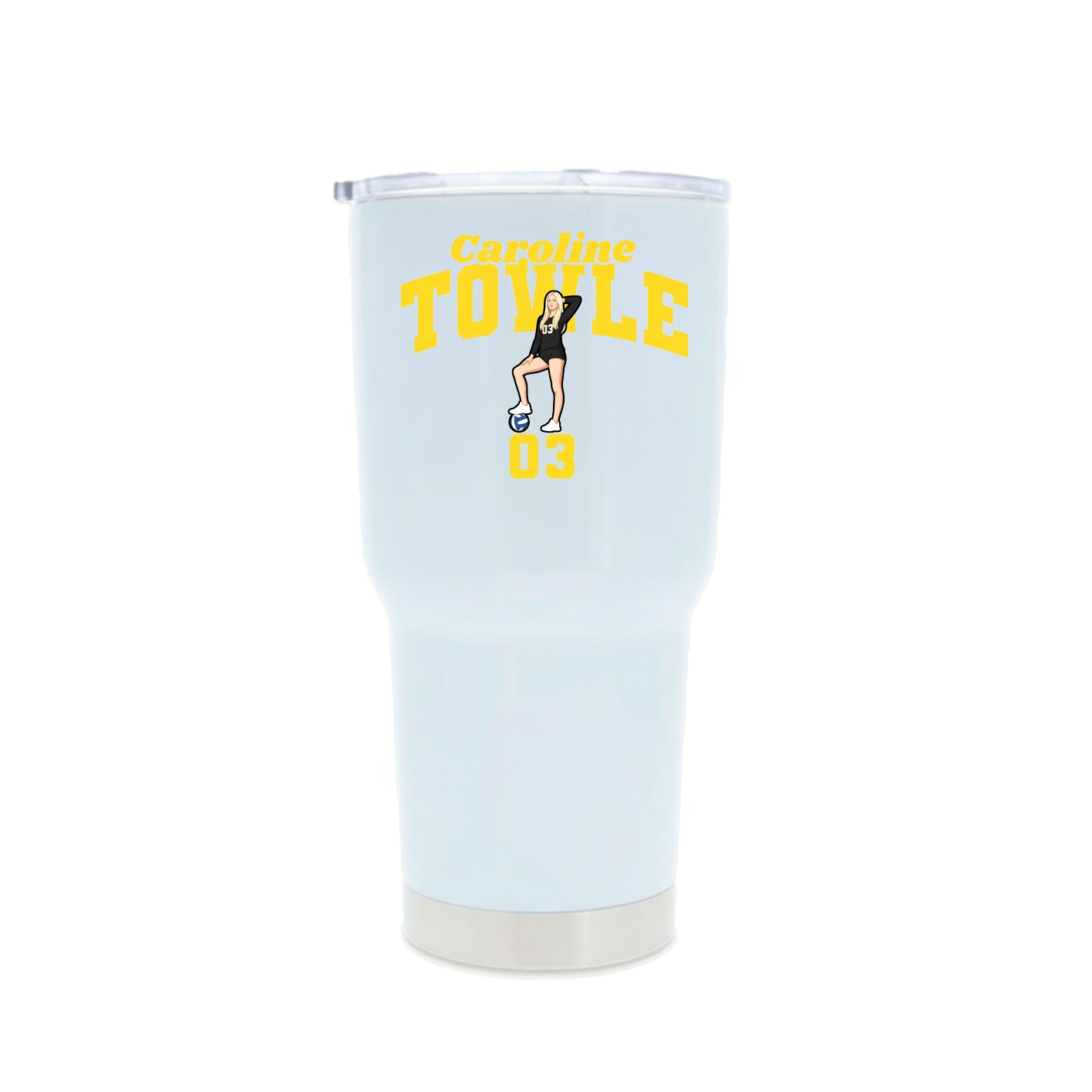 30oz Stainless Steel Tumbler — Signature Arch in White