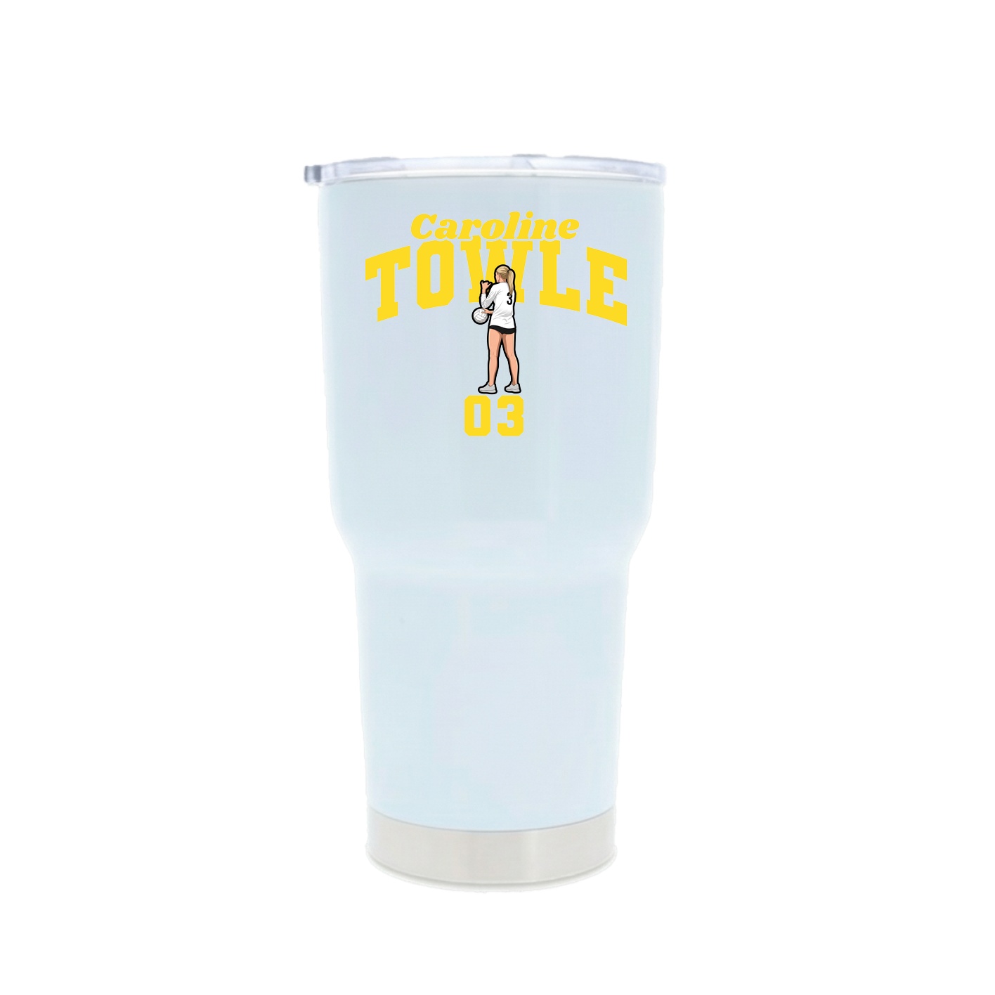 30oz Stainless Steel Tumbler — Signature Arch in White