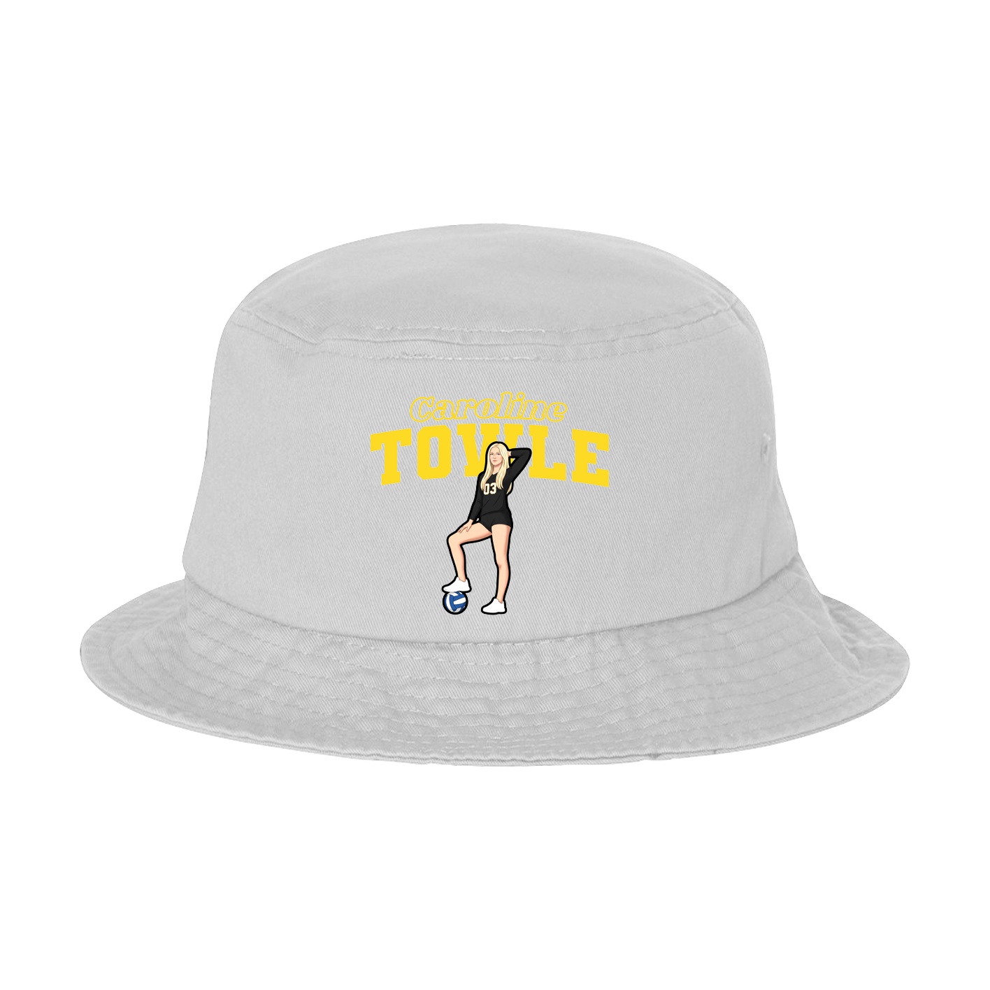 Bucket Cap — Name Arch in White