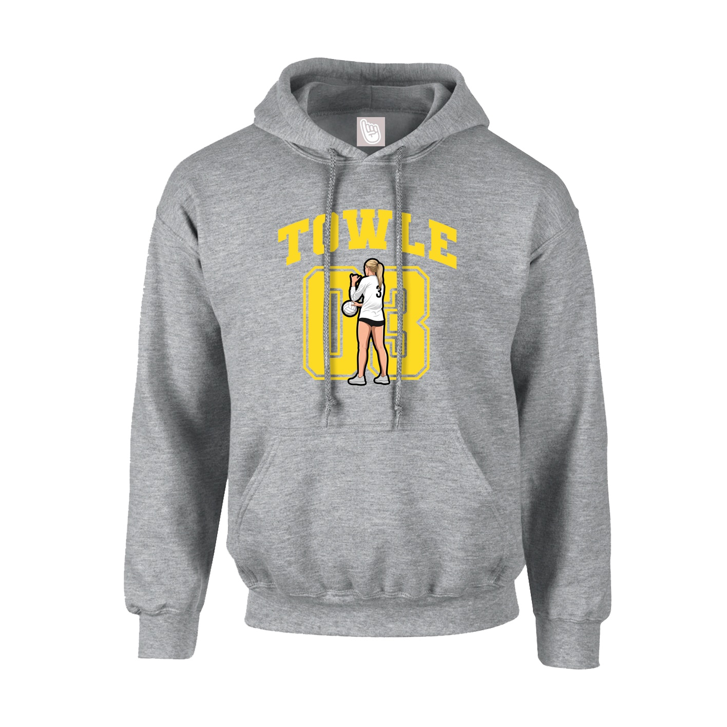 Hoodie — Number in Grey