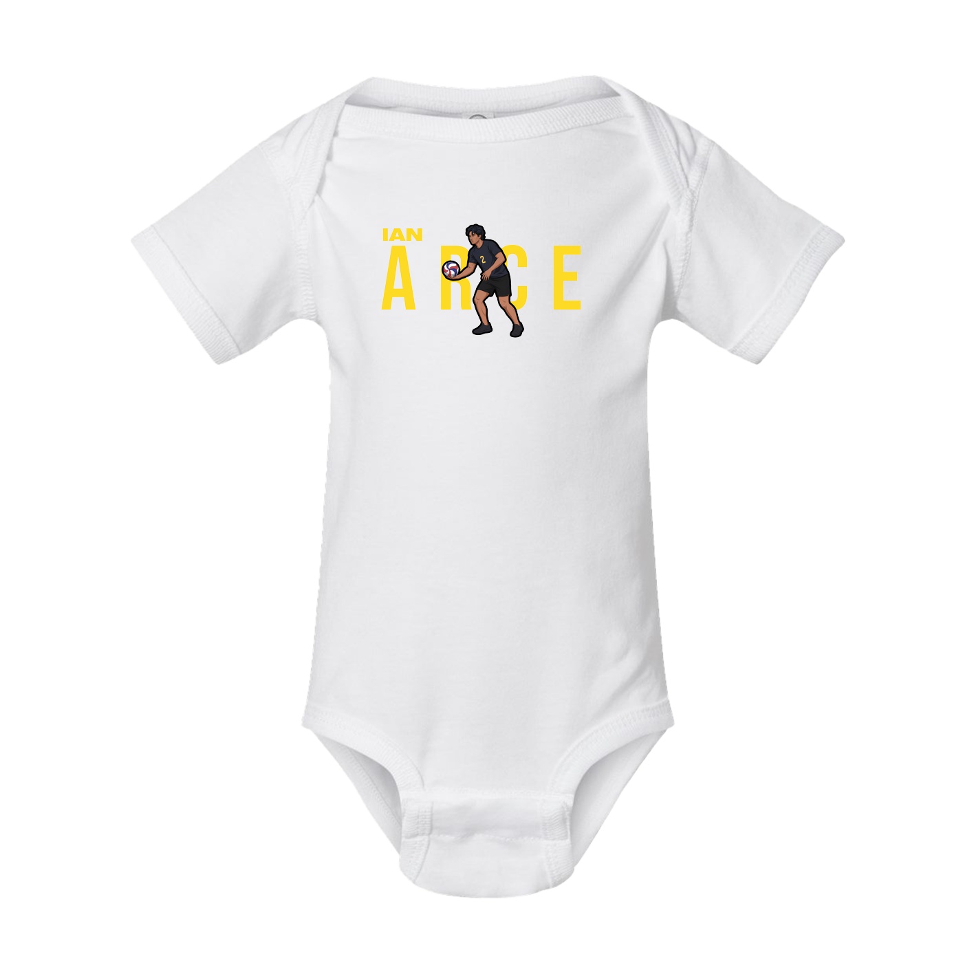 Baby Onesie — Player Name in White