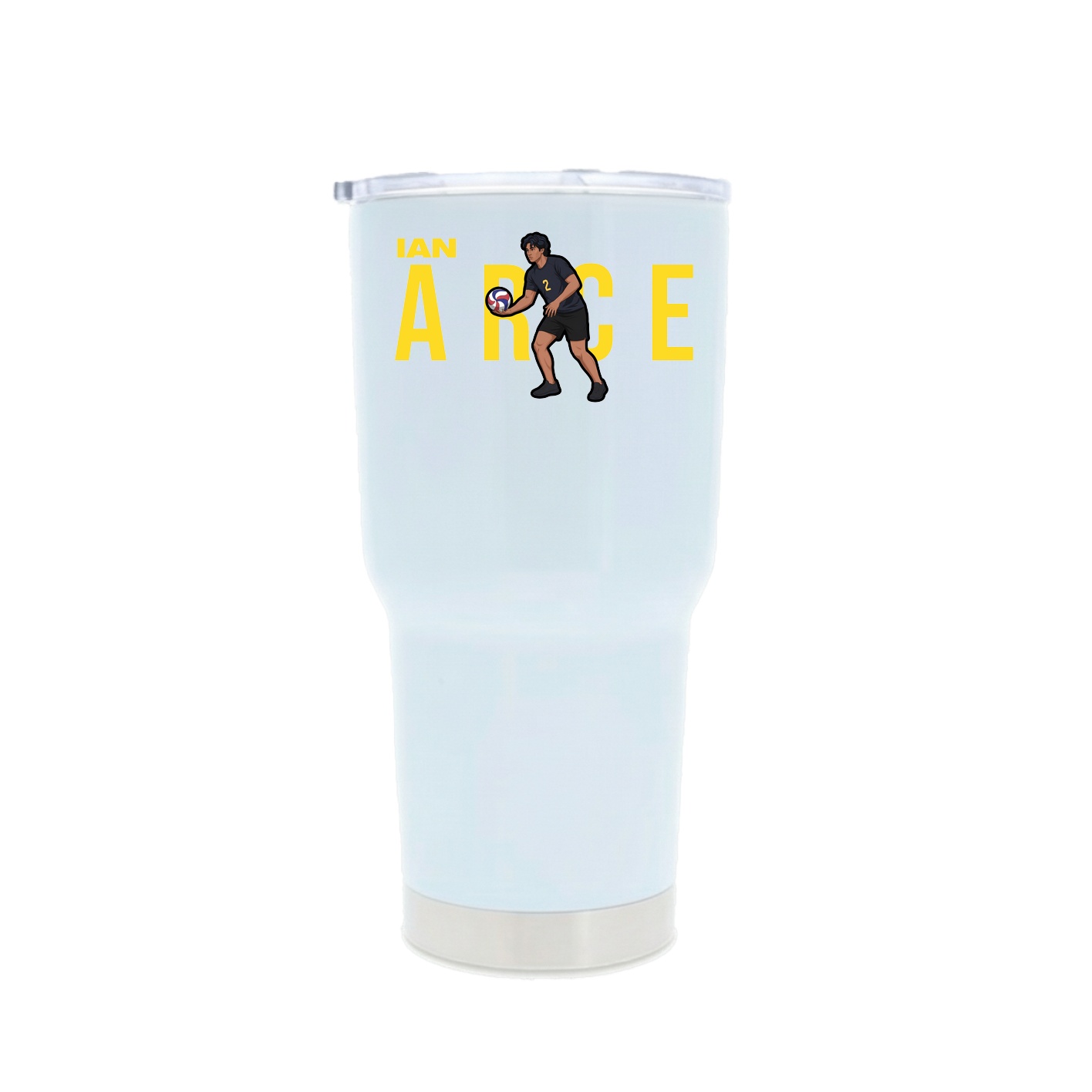30oz Stainless Steel Tumbler — Player Name in White