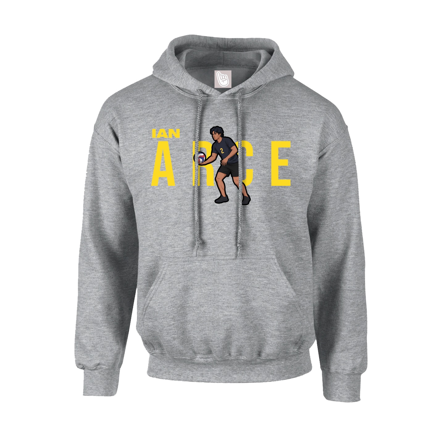 Youth Hoodie — Player Name in Grey